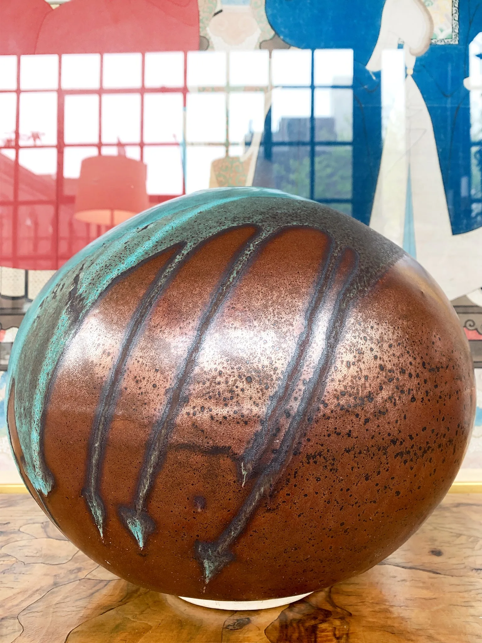 Thom Lussier Ceramic Vessel #2 - From the Oxidized Copper Collection