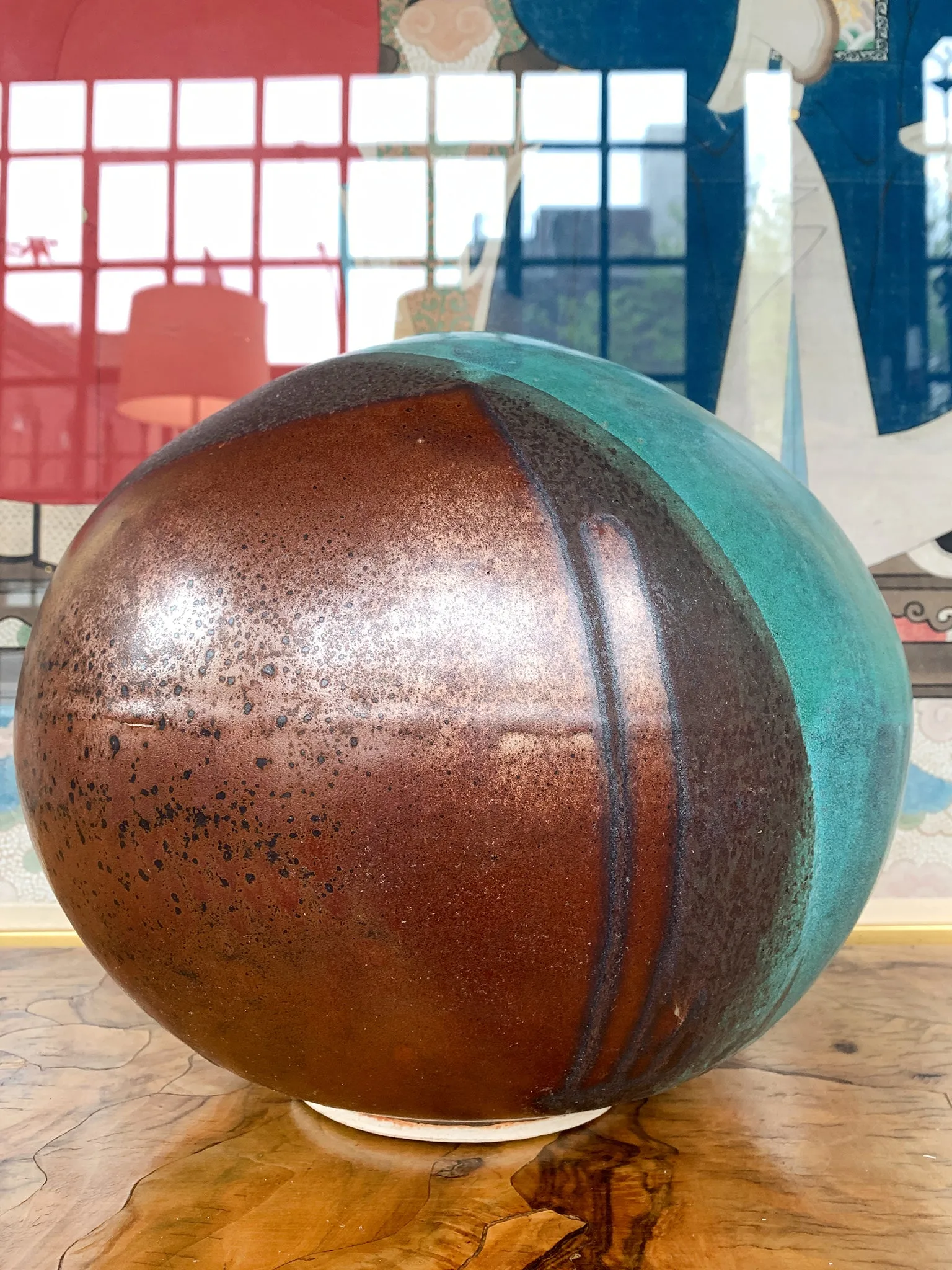 Thom Lussier Ceramic Vessel #2 - From the Oxidized Copper Collection
