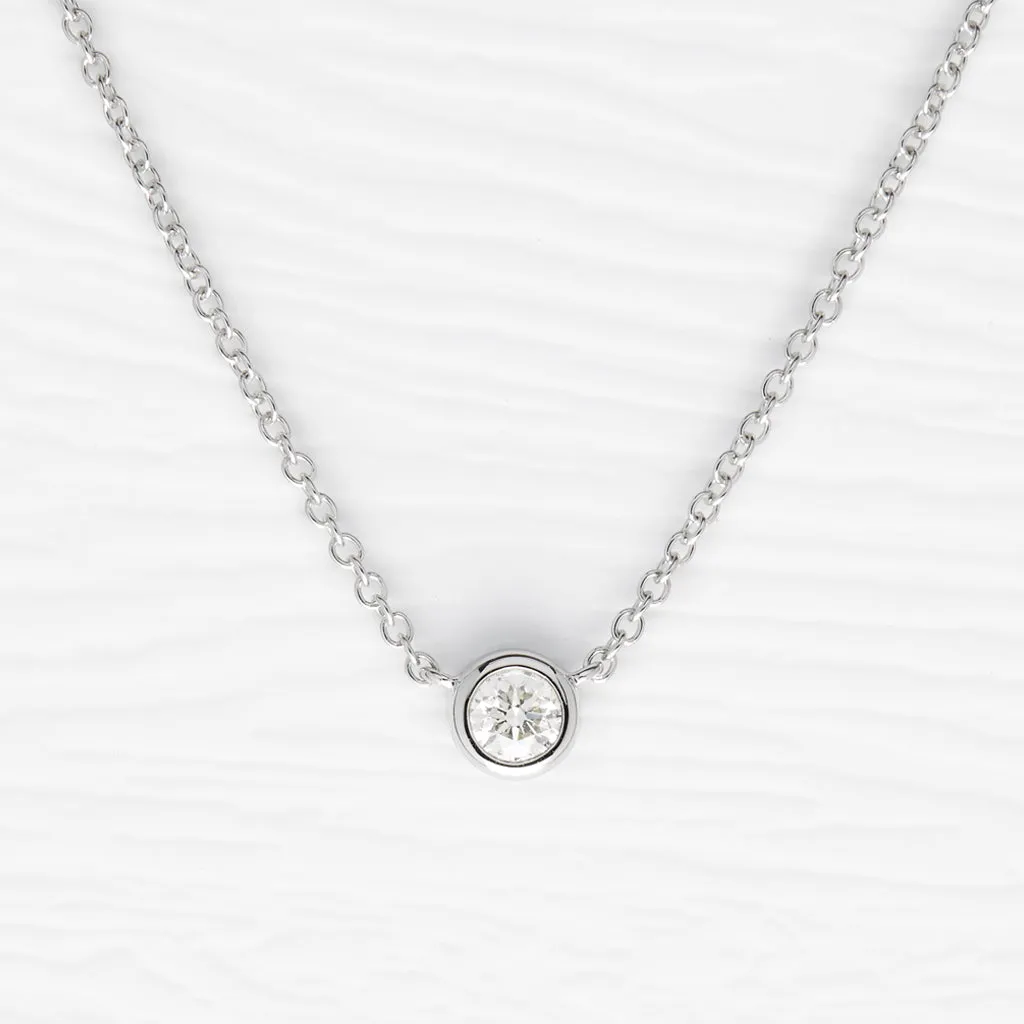 Tiff Diamond necklace (18K Solid Gold)