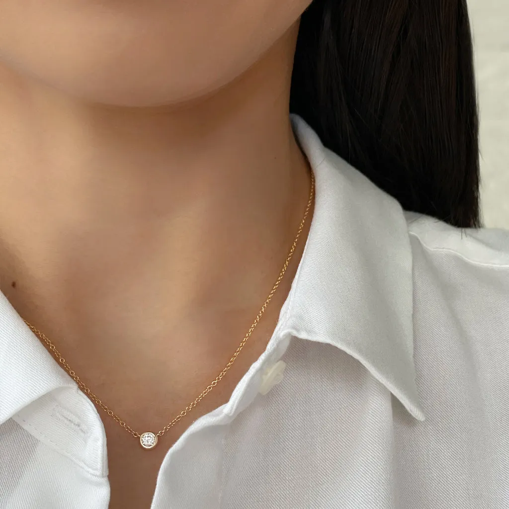 Tiff Diamond necklace (18K Solid Gold)