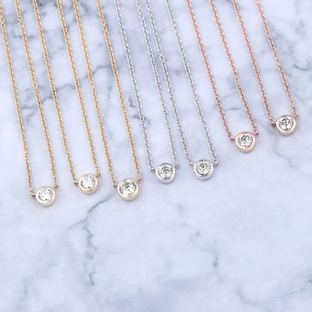 Tiff Diamond necklace (18K Solid Gold)