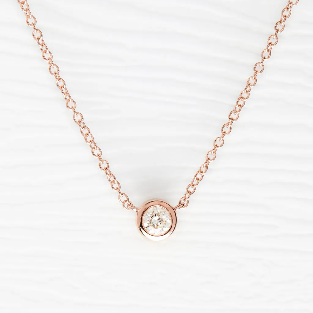 Tiff Diamond necklace (18K Solid Gold)