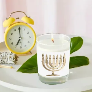 Transparent Jasmine Candle Cup (White print)