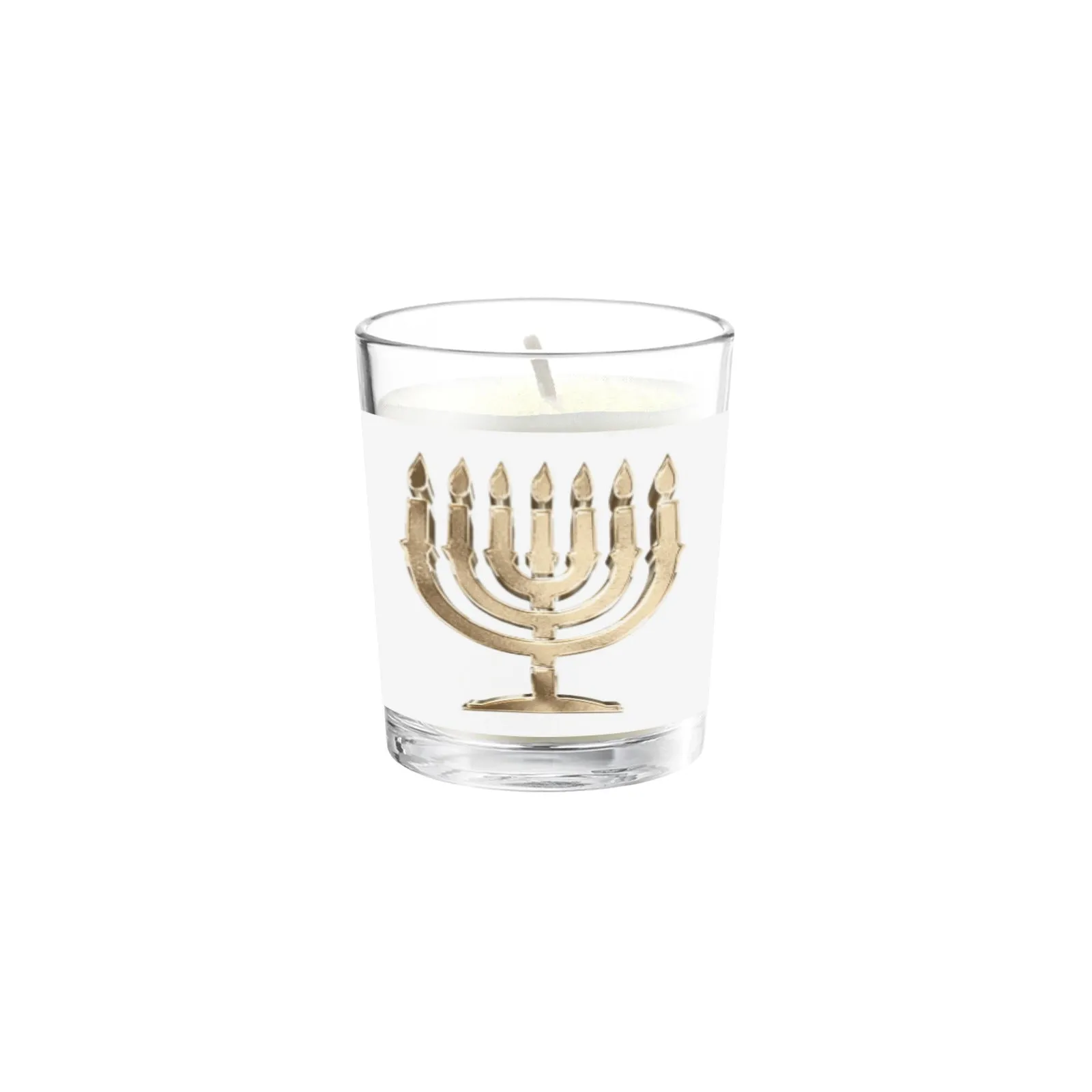 Transparent Jasmine Candle Cup (White print)
