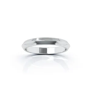Triangle Profile 3MM High Polished Wedding Band in 14K Gold
