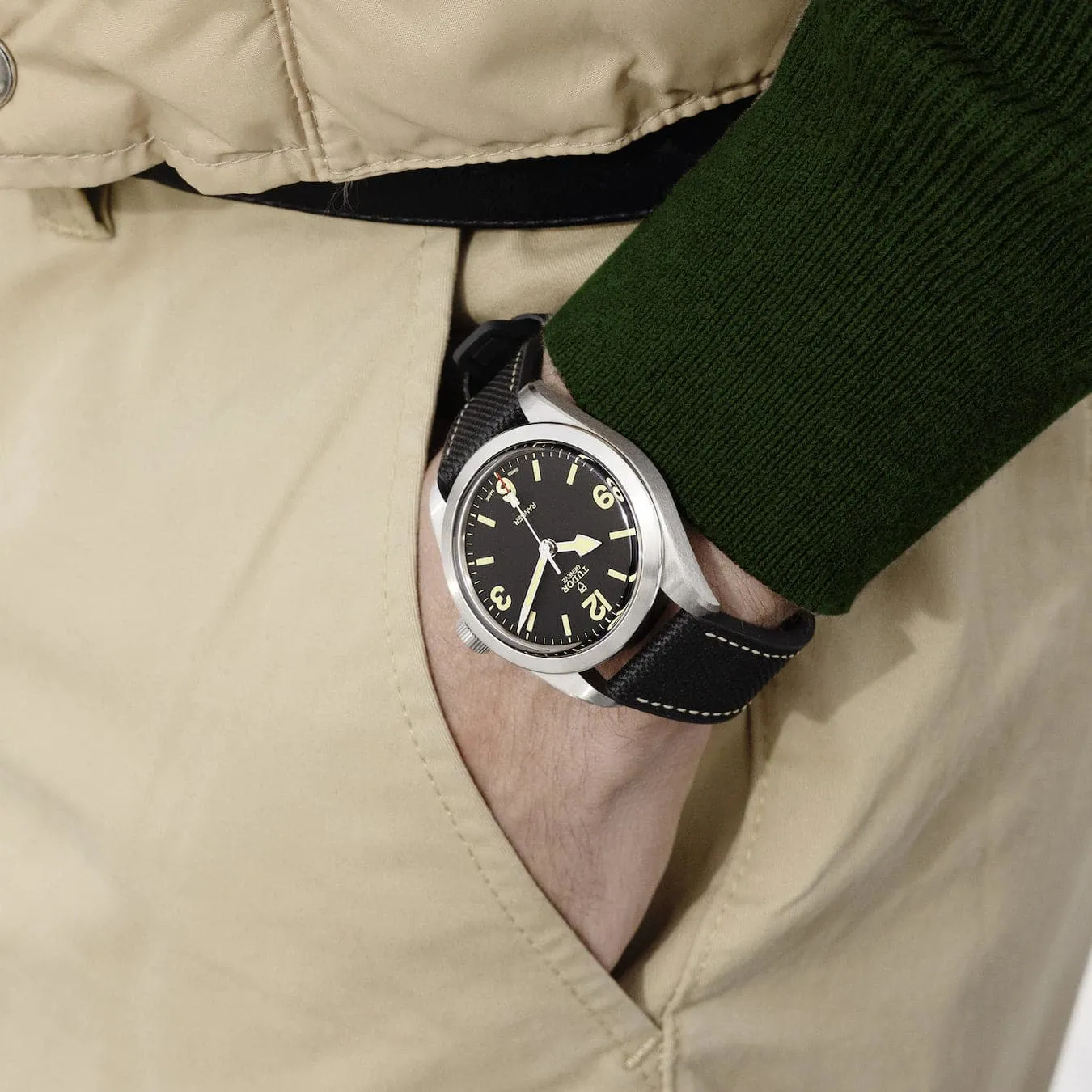 TUDOR Black Bay Ranger 39mm Case, Black Dial, Hybrid Rubber and Leather Bracelet (M79950-0002)