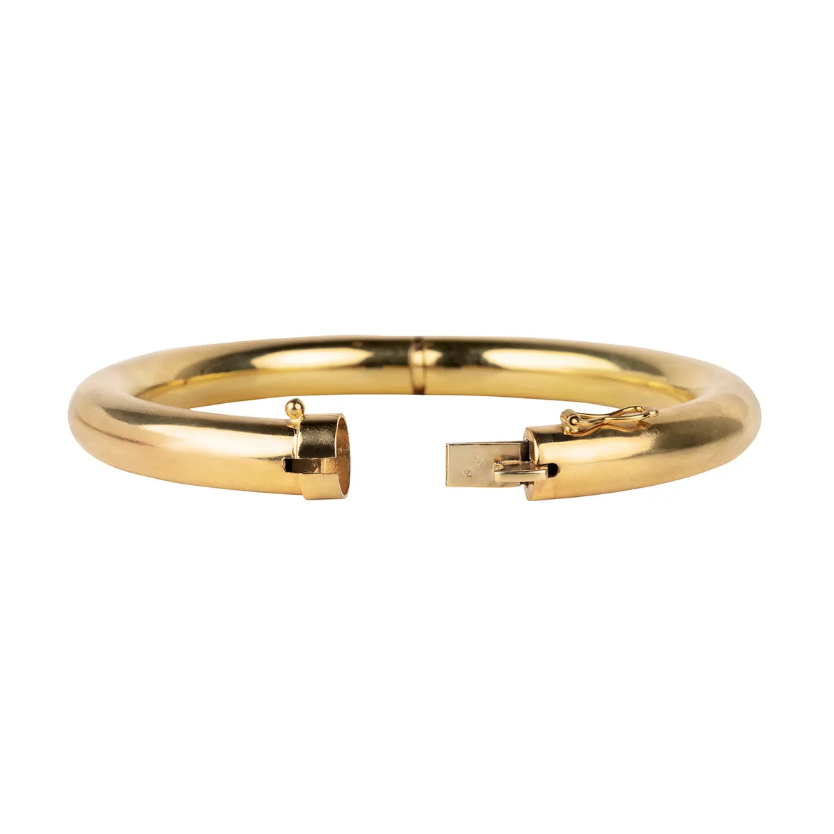 Turn-of-the-Century Gold Tube Bangle Bracelet