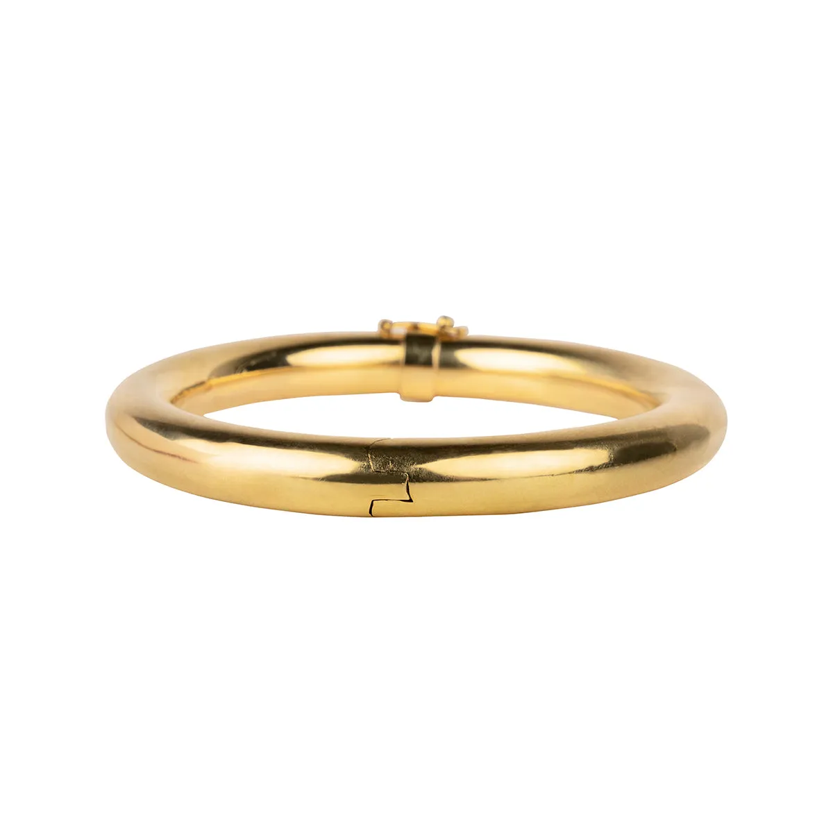 Turn-of-the-Century Gold Tube Bangle Bracelet