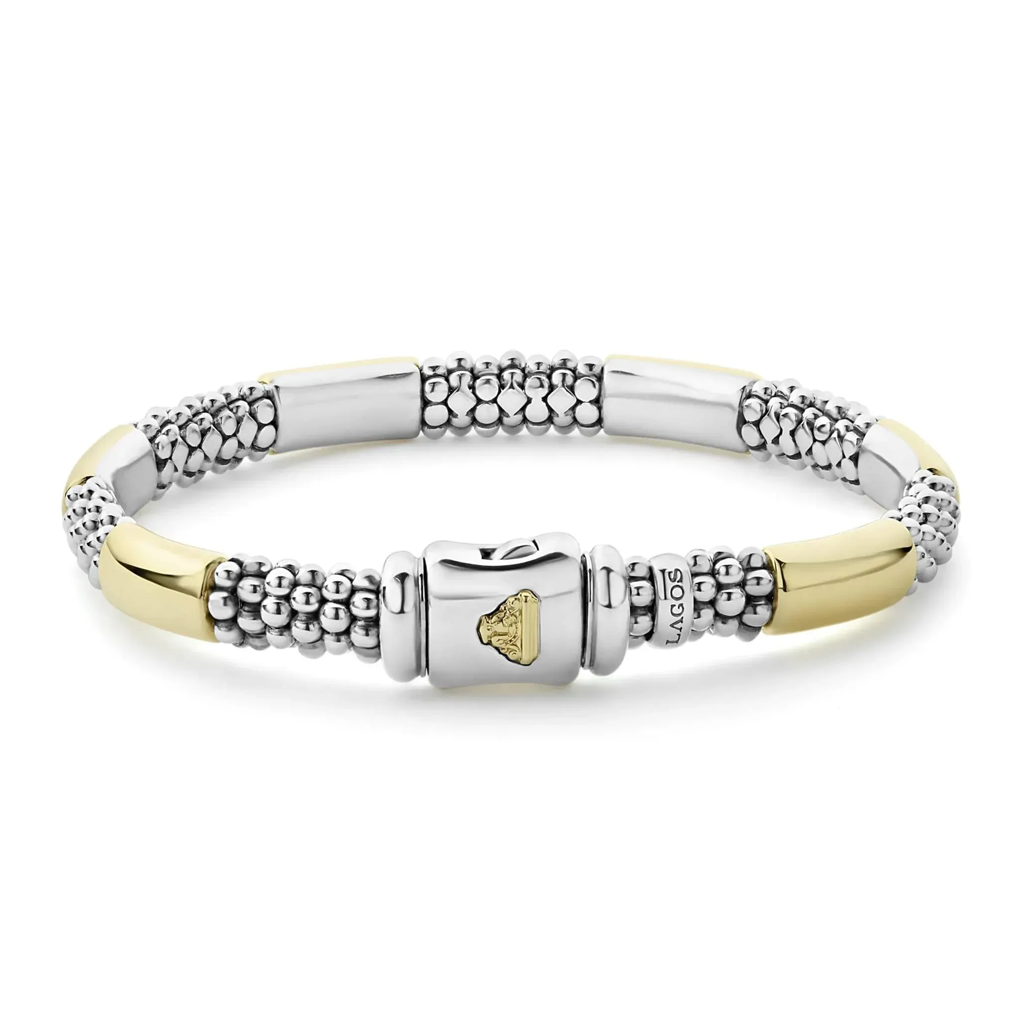 Two-Tone Station Caviar Bracelet | 6mm