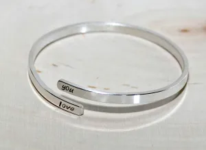 Upper arm cuff in sterling silver with personalizations