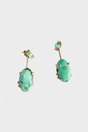 Velo Earrings in 14k Yellow Gold & Variscite