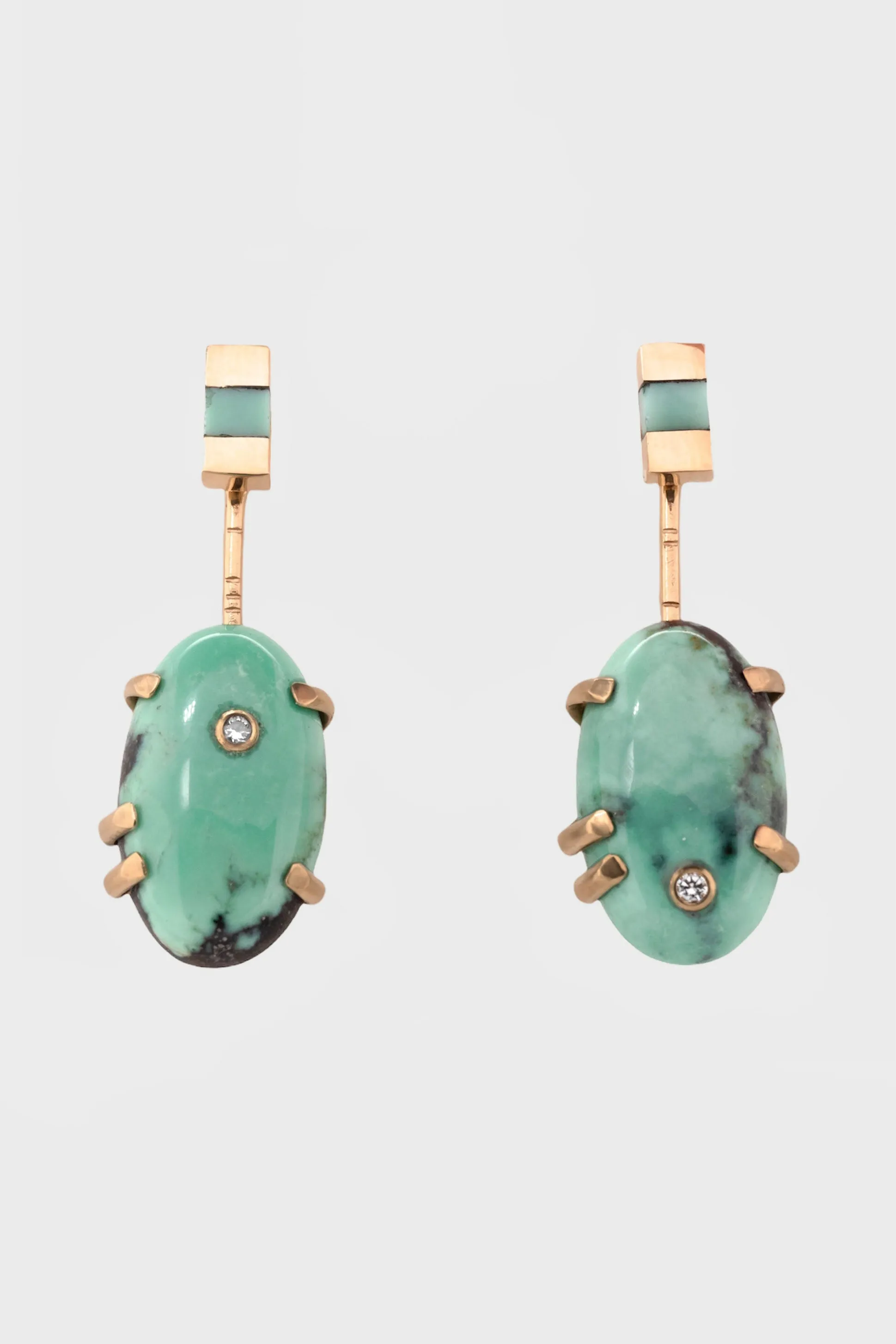Velo Earrings in 14k Yellow Gold & Variscite