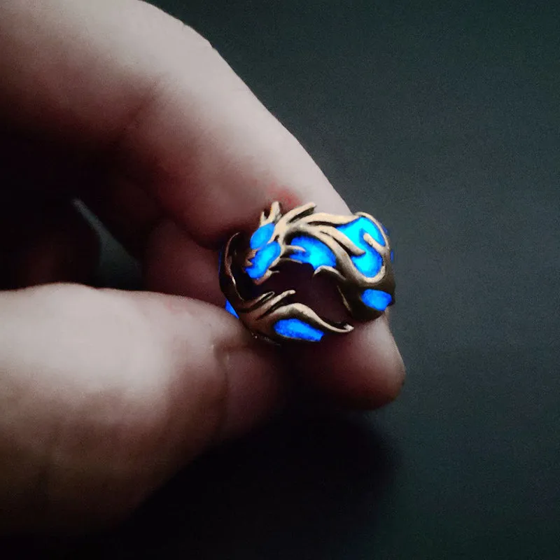 Viking Nordic Giant Dragon Nidhogg Glowing Ring
