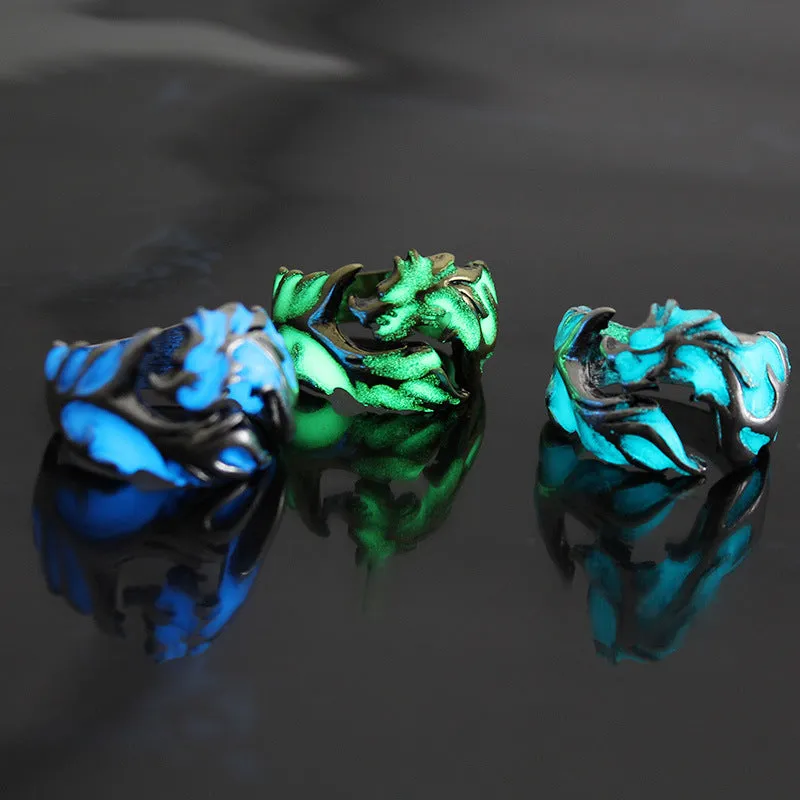 Viking Nordic Giant Dragon Nidhogg Glowing Ring