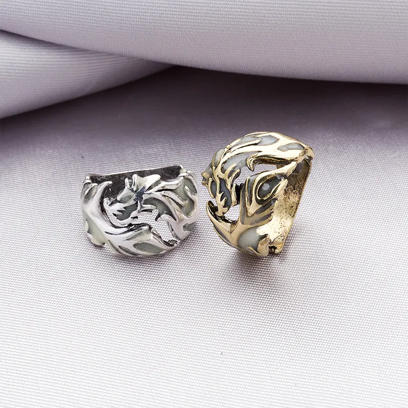 Viking Nordic Giant Dragon Nidhogg Glowing Ring