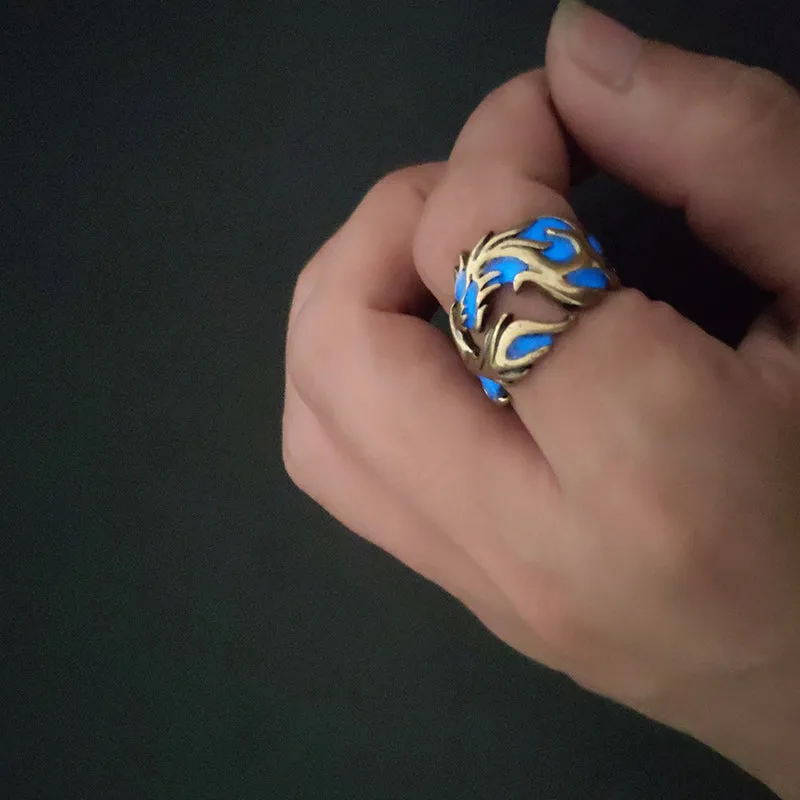 Viking Nordic Giant Dragon Nidhogg Glowing Ring