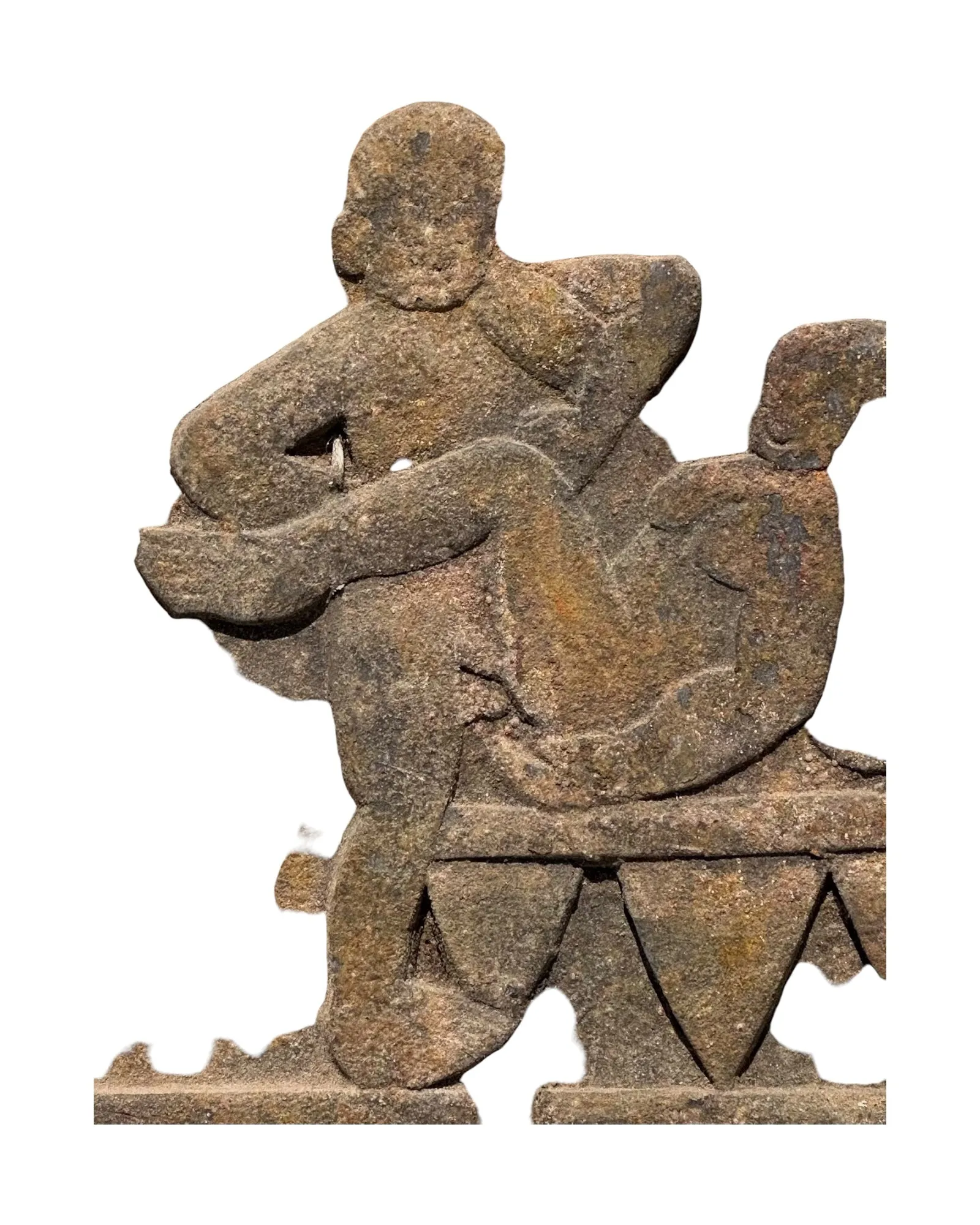 Vintage Hand-Carved Kama Sutra Pose on Wooden Block