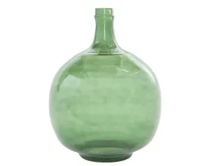 Vintage style decorative green glass bottle