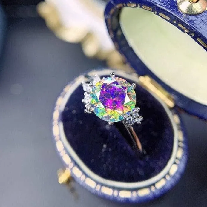 VIP DREAM RING UPGRADE- 2ct Round Cut Rainbow Diamond Ring