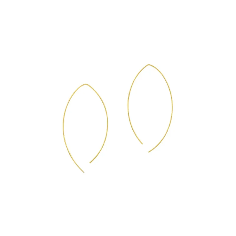 Wafer Wire Curve Earring in Gold - 1 1/2"