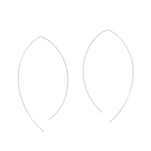 Wafer Wire Curve Earring in Silver - 2 1/2"