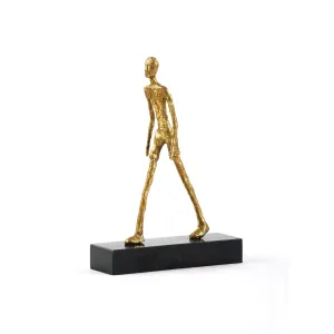 Walking Man Statue / Gold Leaf