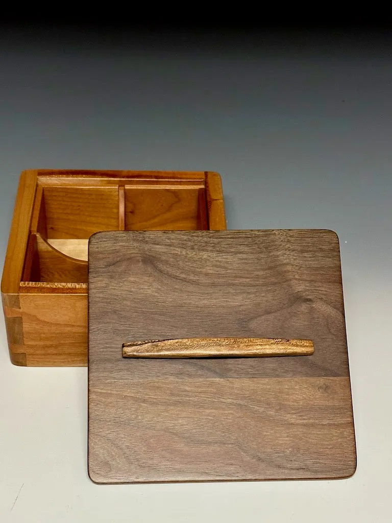 WALNUT AND CHERRY Wood Jewelry Box BG0323