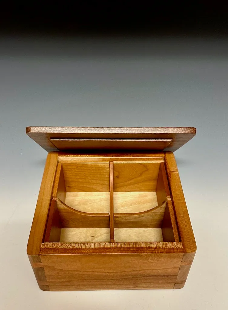 WALNUT AND CHERRY Wood Jewelry Box BG0323