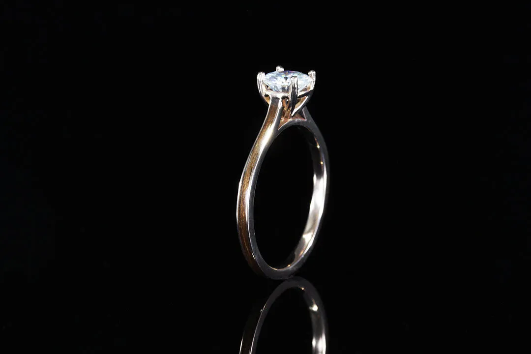 WALNUT WOOD 14K ROSE GOLD DIAMOND RING