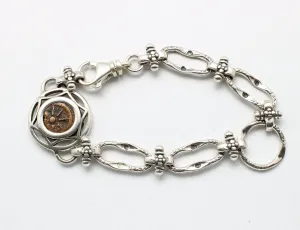 Widows Mite Prutah Coin, Silver Bracelet, 00237