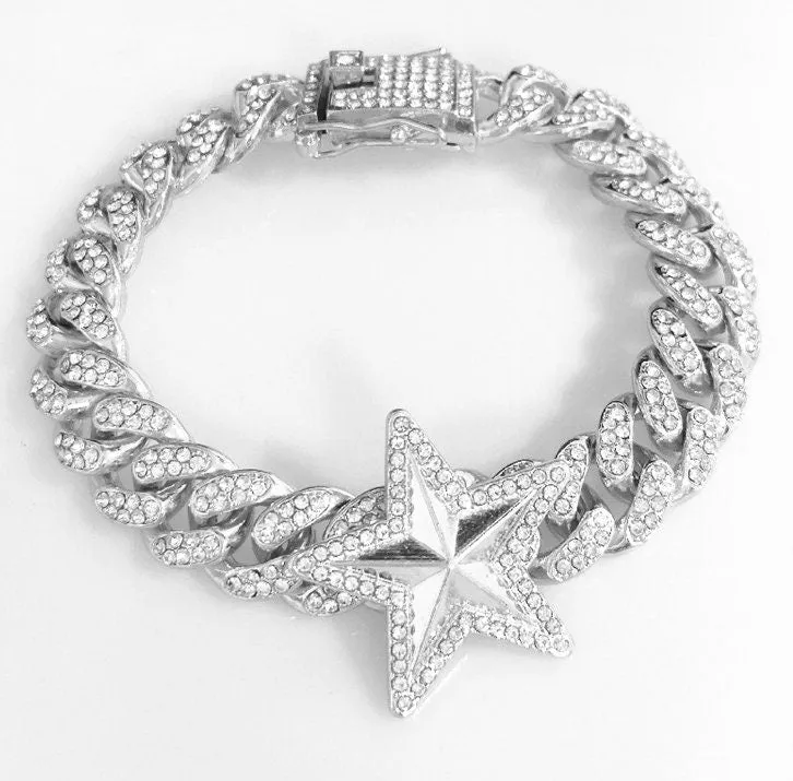 Womens Bracelet | Iced Out Bracelet | Star Bracelet | Bracelet Charms | Bracelets for Women | Iced Out Bracelet | Iced Out Chain | Bracelet