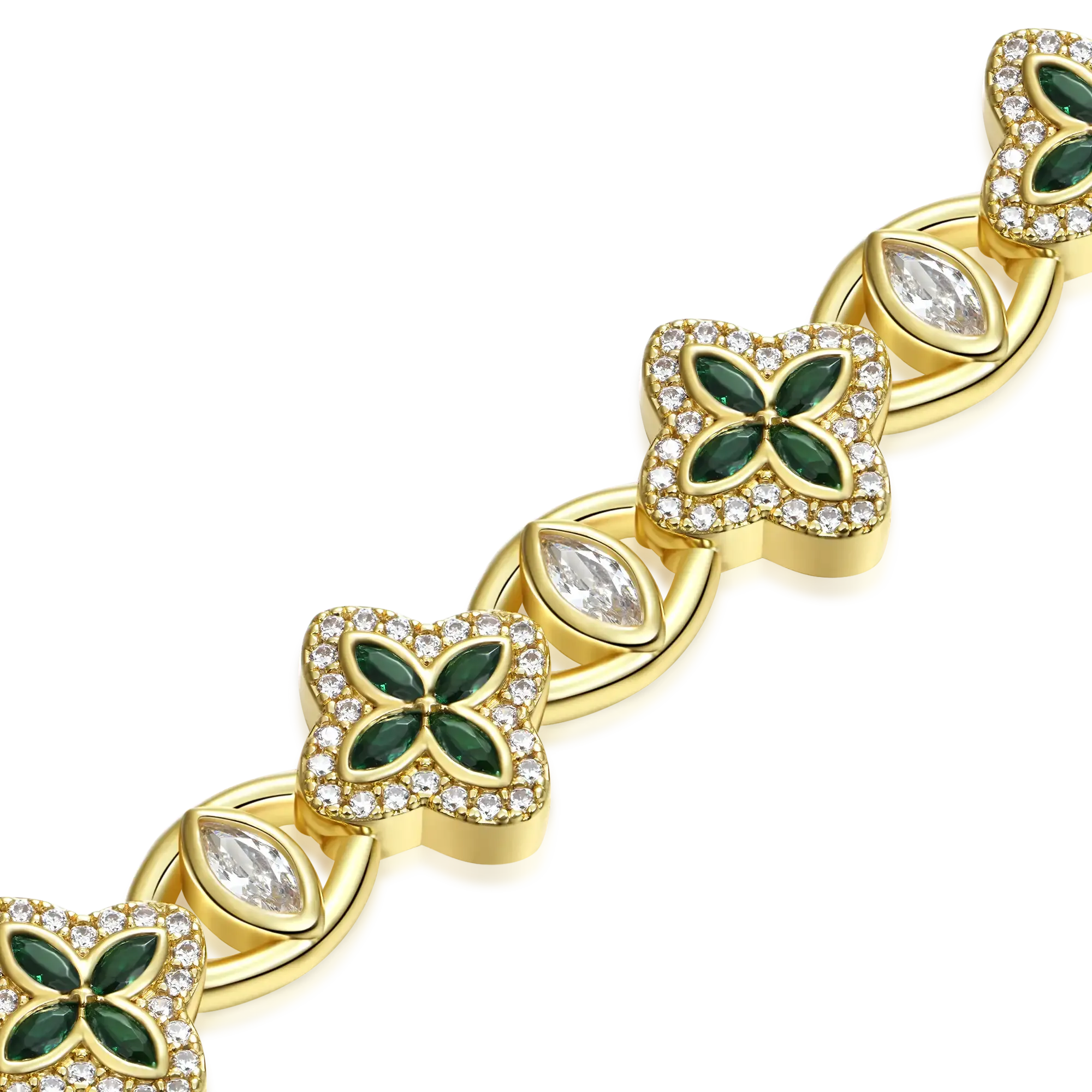 Women's Iced Clover Eyes Blessing Bracelet