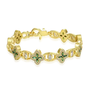 Women's Iced Clover Eyes Blessing Bracelet