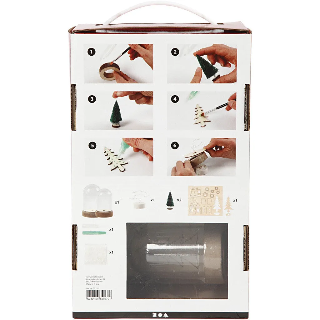 Wooden DIY Kit Plastic Bells Xmas Trees LED Light Decoration Crafts - Christmas Scene