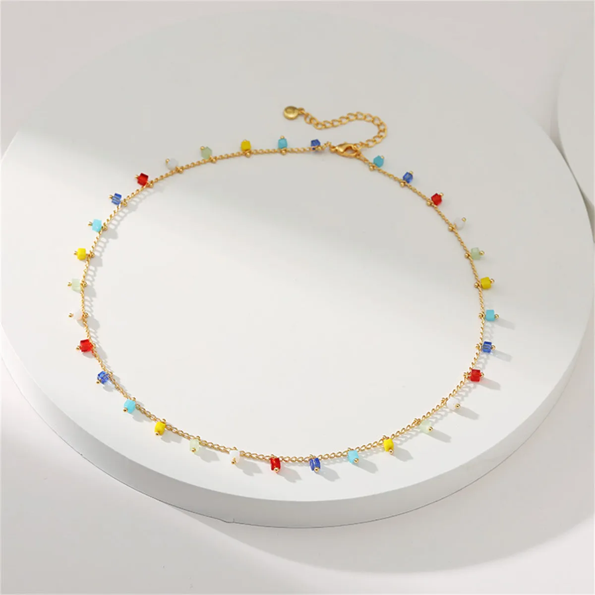 Yellow & Red Crystal & 18K Gold-Plated Necklace