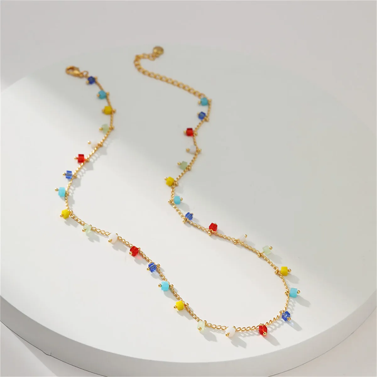 Yellow & Red Crystal & 18K Gold-Plated Necklace