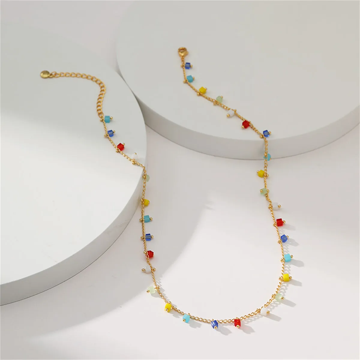 Yellow & Red Crystal & 18K Gold-Plated Necklace