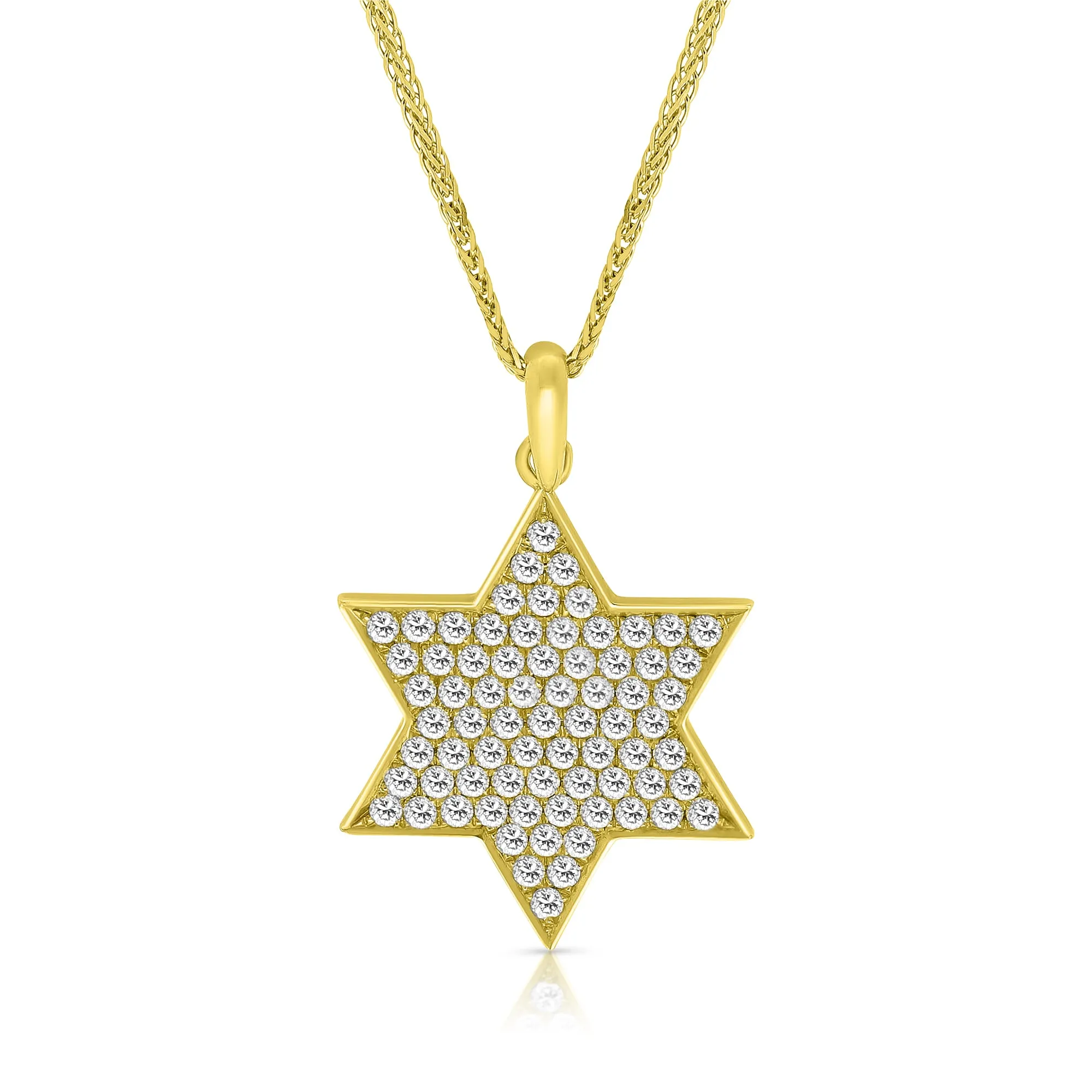 Yellow Gold Complete Shining Star Pendant - .80 Carat