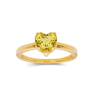 Yellow Sapphire Heart Ring