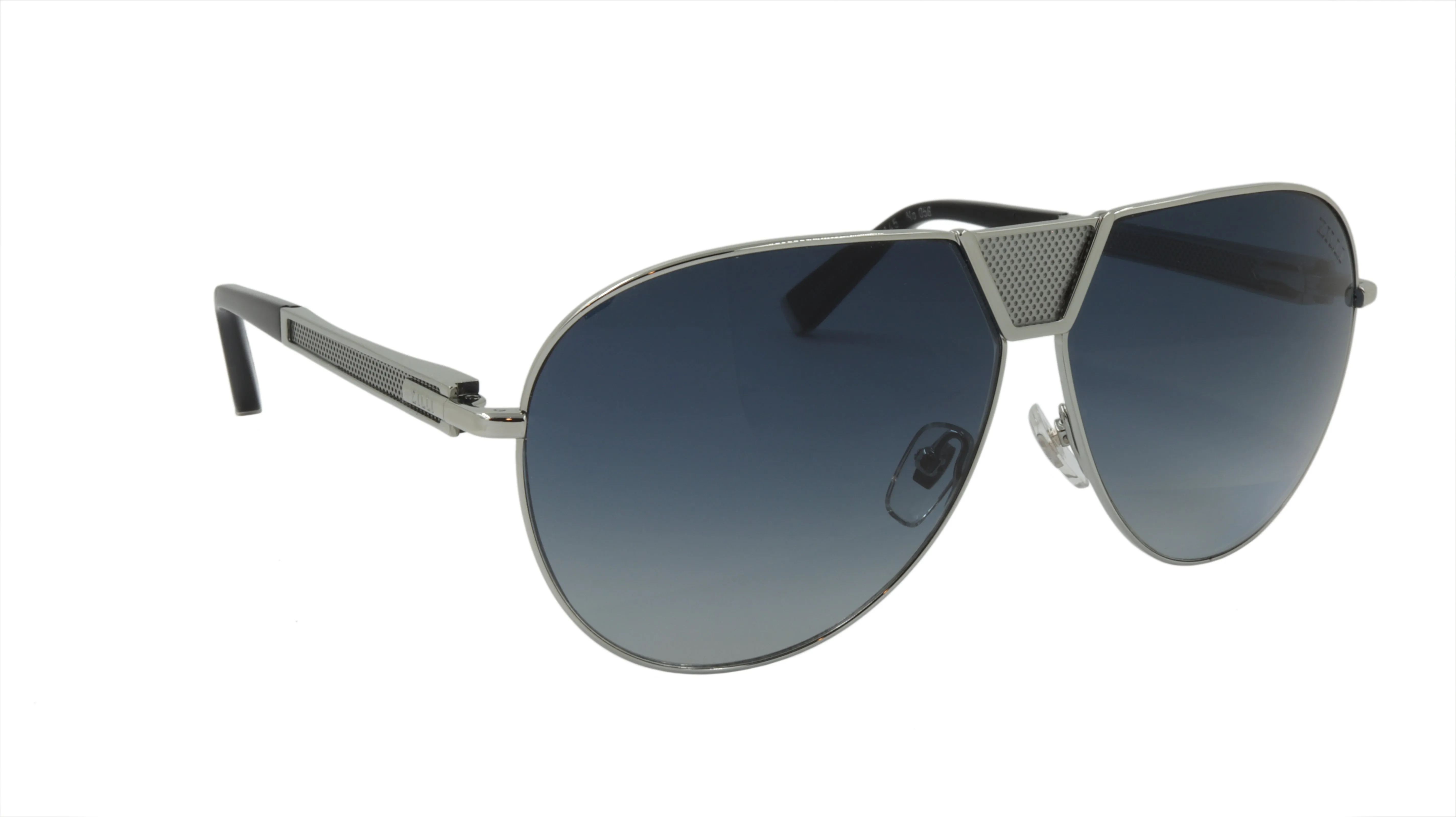 ZILLI Sunglasses Aviator Shaped in Silver and Black Titanium
