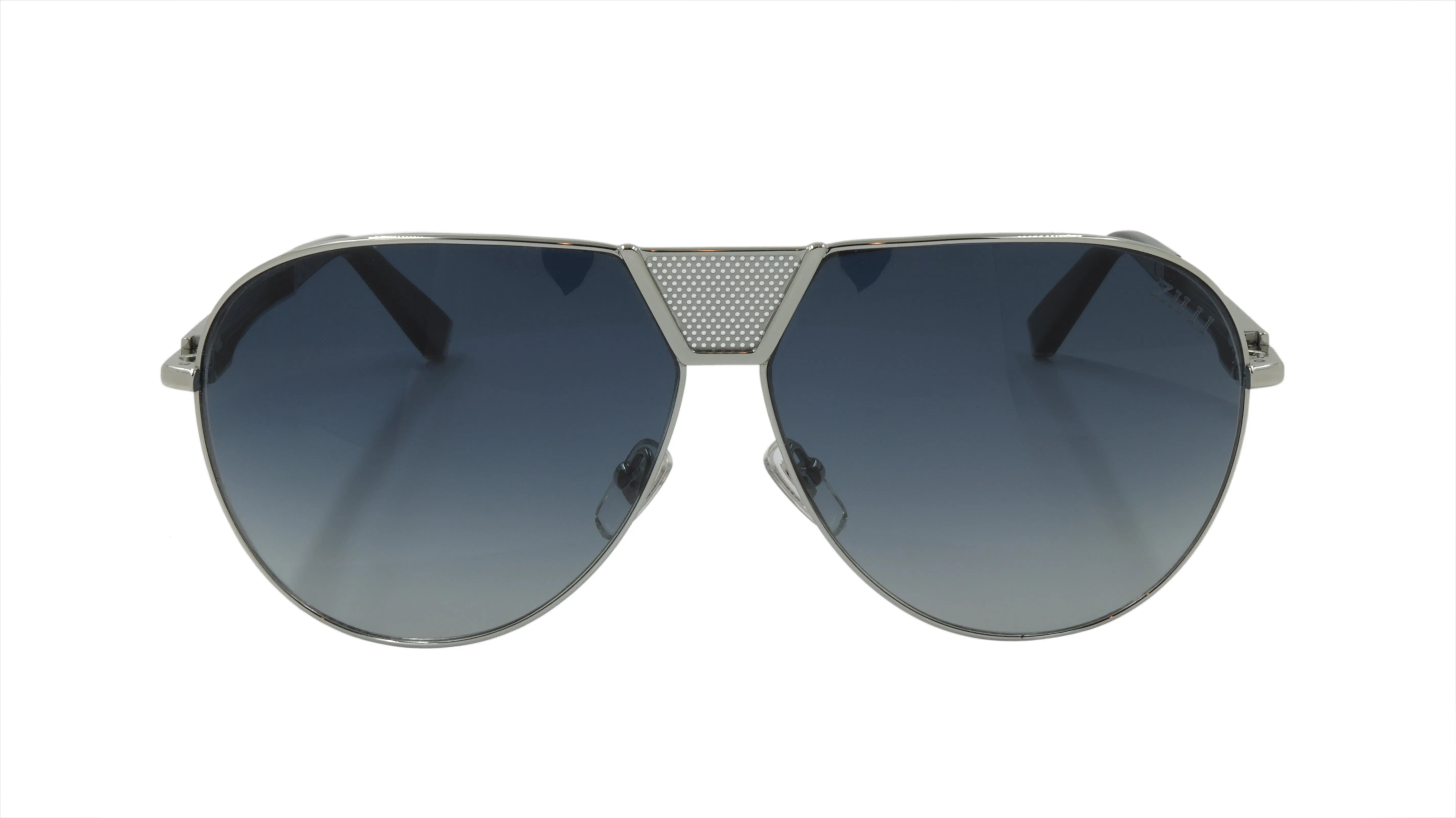 ZILLI Sunglasses Aviator Shaped in Silver and Black Titanium