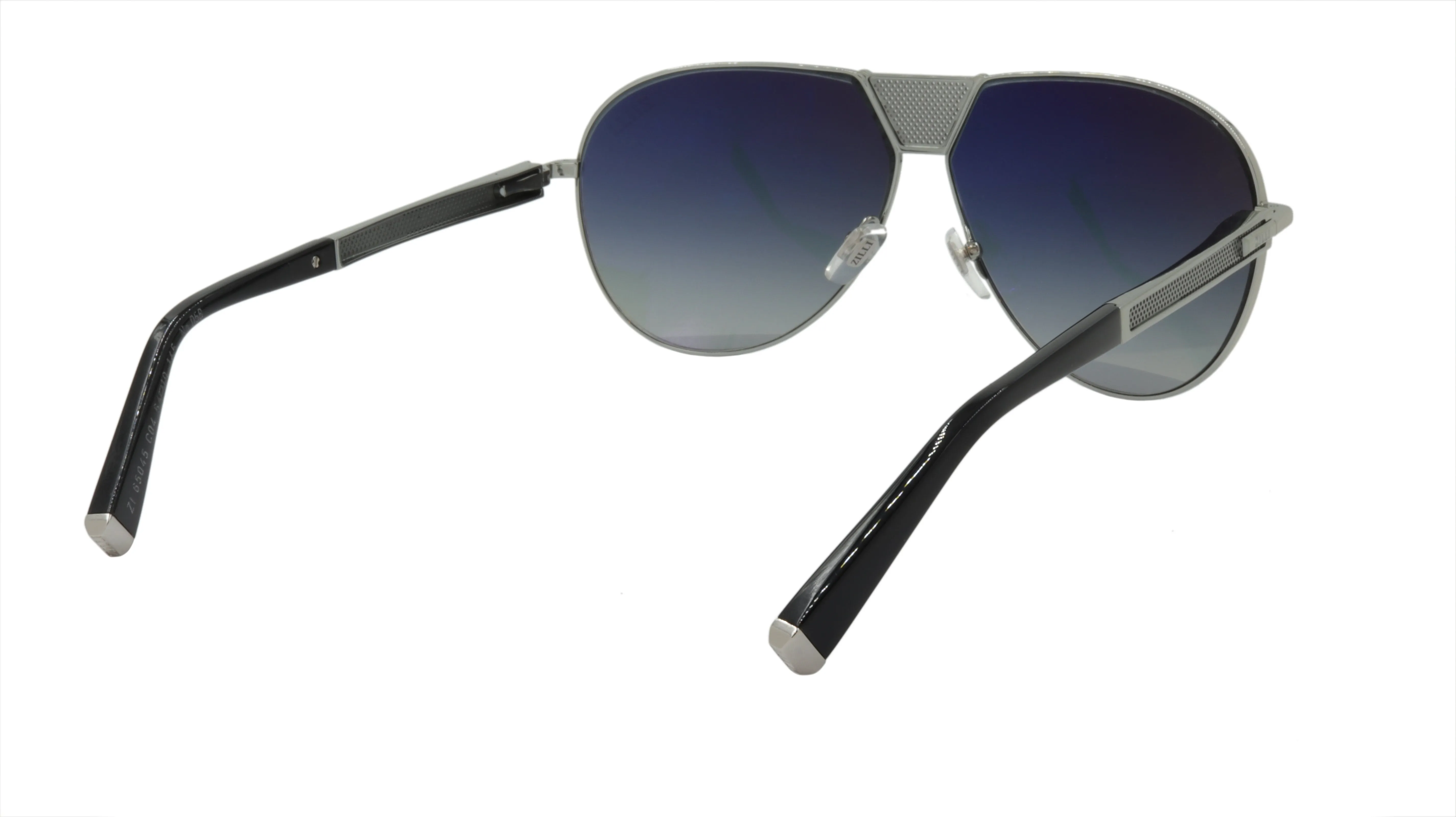 ZILLI Sunglasses Aviator Shaped in Silver and Black Titanium